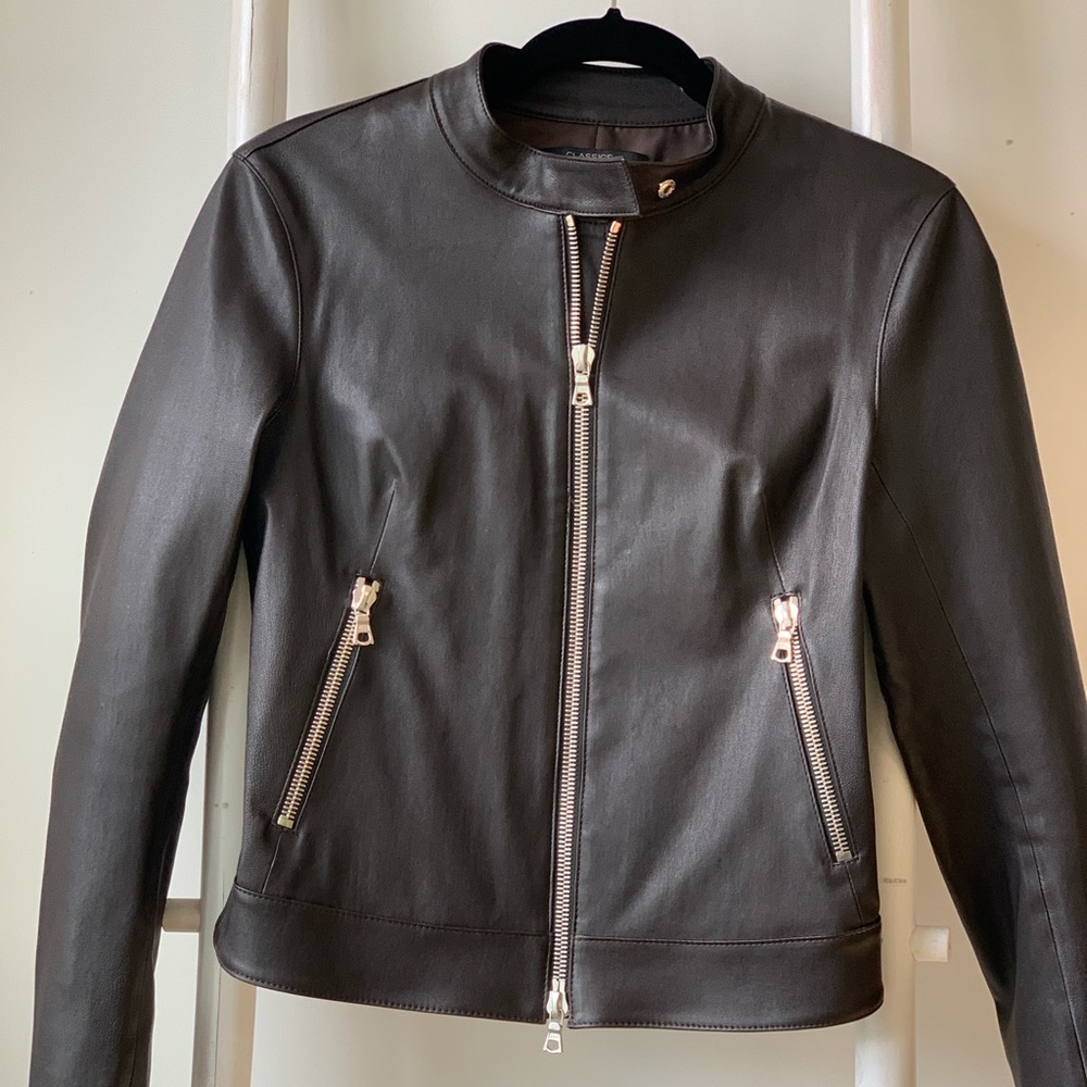 Italian 100% genuine leather moto jacket